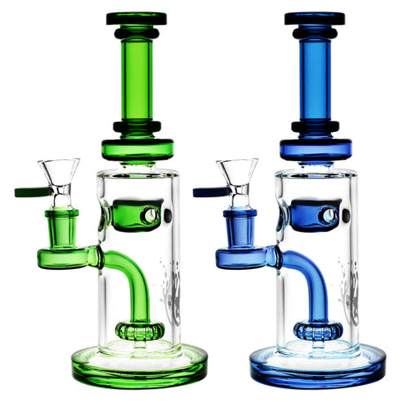Pulsar Hustler Water Pipes in assorted colors with showerhead percolator, front view
