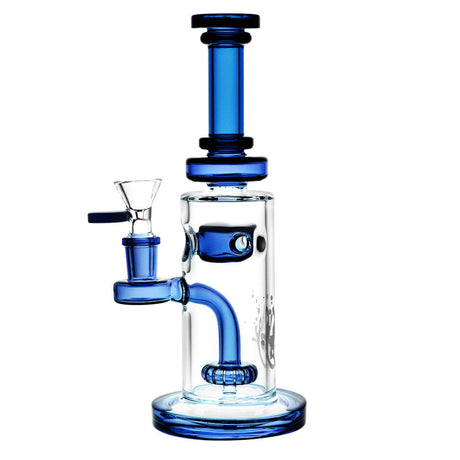 Pulsar Hustler Bong in Assorted Colors with Showerhead Percolator, 90 Degree Joint, Front View