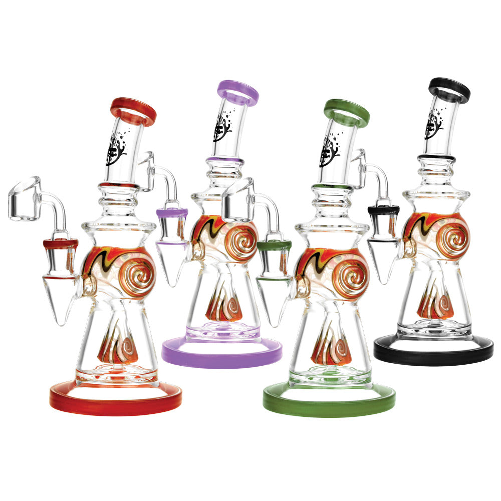 Pulsar Wig Wag Swirl Rig - Borosilicate Glass Dab Rigs with Colorful Accents