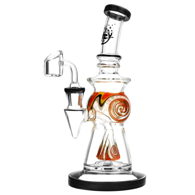 Pulsar Wig Wag Swirl Rig with Quartz Banger, 8.8" Tall Borosilicate Glass, Front View