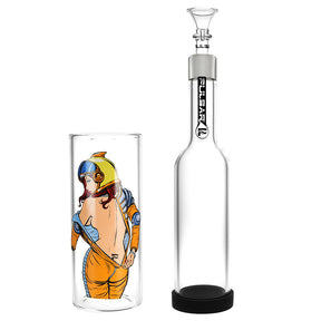 Pulsar Zero-G Strip Gravity Water Pipe, 11.5", 19mm Female Joint, Borosilicate Glass, Front View