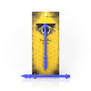 Honeybee Herb Starlight Wand Dabber in Purple, Borosilicate Glass, Front View on Yellow Background