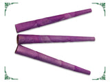 CaliGreenGold Purple Haze Rose Petal King Cones, 3-pack, top view on white background