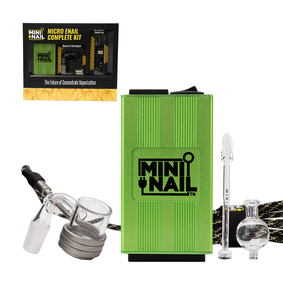 MiniNail Quartz Banger Enail Kit in Green with Controller Box, Quartz Banger, and Dab Tool