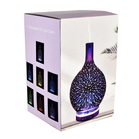 Rainbow Bubbles Glass Ultrasonic Essential Oil Diffuser with 7 LED Colors