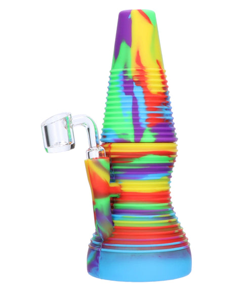 Valiant Distribution Rainbow Dab Rig with Banger, 8" Compact Design, 90 Degree Joint, Front View