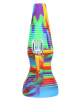 Valiant Distribution Rainbow Dab Rig with Quartz Banger, 8" Tall, 90 Degree Joint - Front View