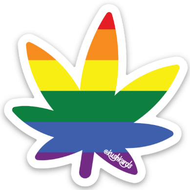 KKARDS Rainbow Leaf Sticker with vibrant colors, perfect for personalizing items