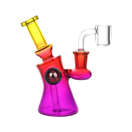 Rainbow Sorcery Dab Rig with Dichro Marble, 5.25" tall, 14mm Female Joint - Front View