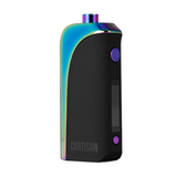 Cartisan KeyBD Neo Vaporizer in Rainbow, front view, with digital display and ceramic insert