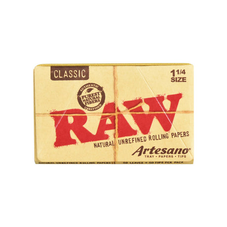 RAW Artesano Natural Hemp Rolling Papers 1 1/4" Size 15 Pack Front View