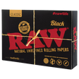 RAW Black Classic Natural Unrefined Rolling Papers Front View with String