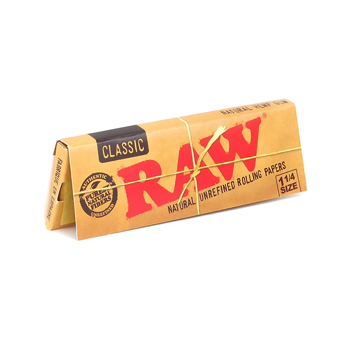 RAW Classic 1 1/4" Hemp Rolling Papers Bulk 24 Pack on White Background