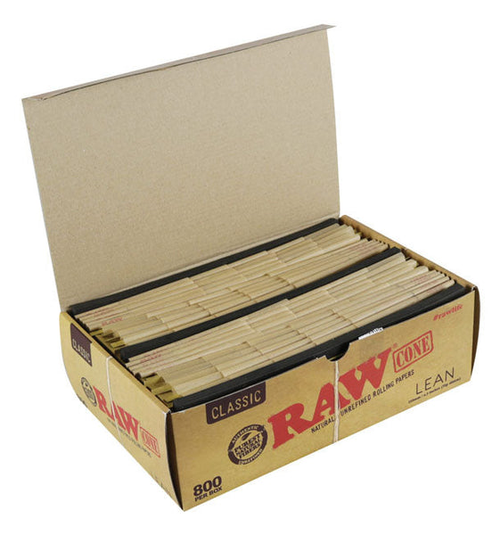 RAW Natural Pre-Rolled Cones 800 Pack - 110mm Lean Size With 40mm Tips
