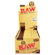 RAW Single Wide Hemp Rolling Papers with Cut Corners, 50 Pack Display Box