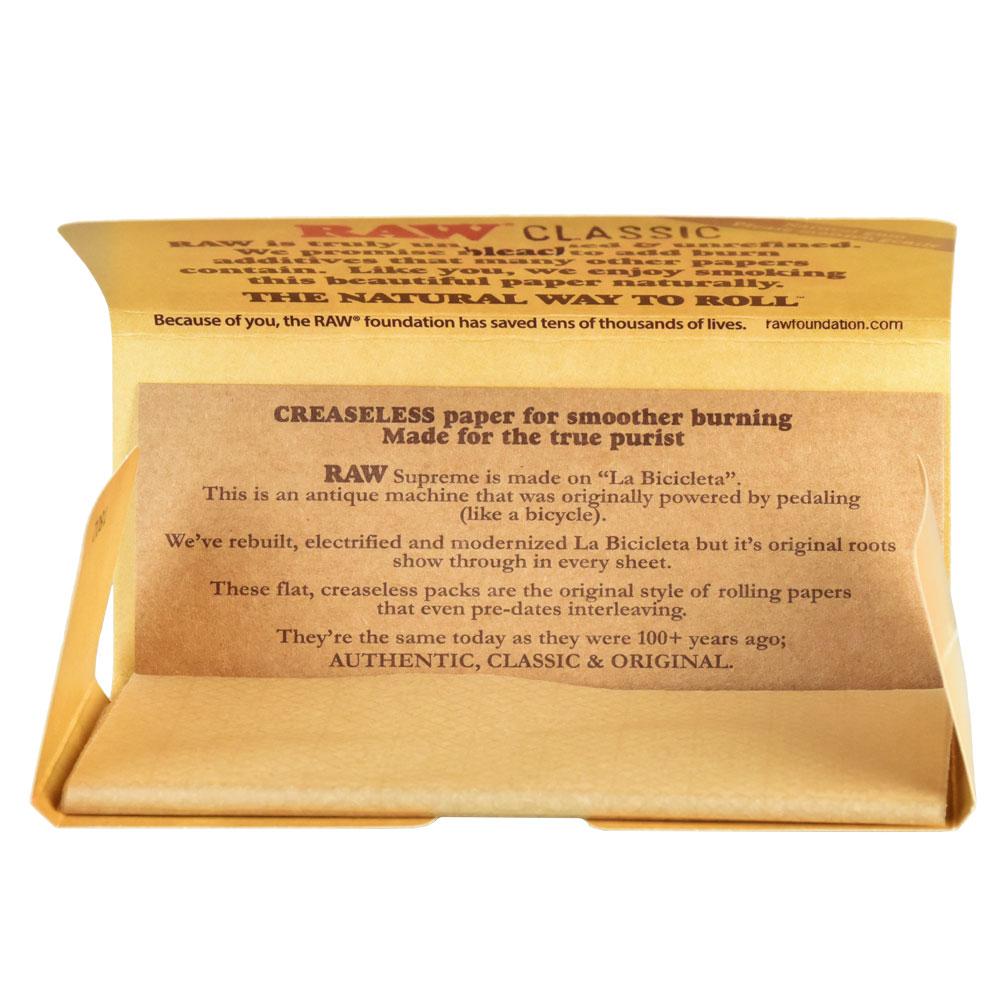 RAW Kingsize Supreme Vegan Hemp Rolling Paper - Front View Bulk 24 Pack