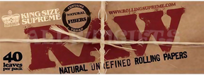 RAW Kingsize Supreme Vegan Rolling Papers, Hemp Material, 24 Pack, Front View