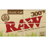 RAW Organic Hemp 300s 1 1/4 Inch Rolling Papers