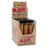 RAW Rocket Booster Terpene Cones display box with 12 pre-rolled cones for enhanced flavor