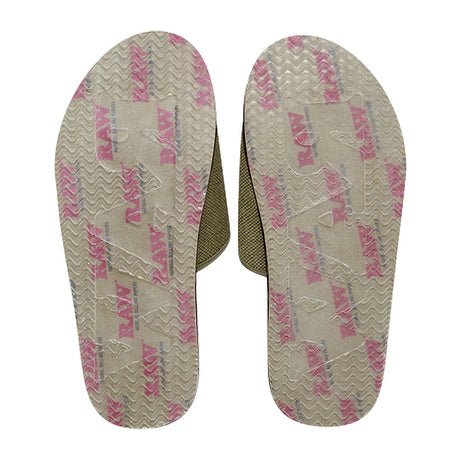 RAW X Rolling Papers Flip-Flops, Top View, Unisex Sizes, Comfortable Footwear, 12pc Box