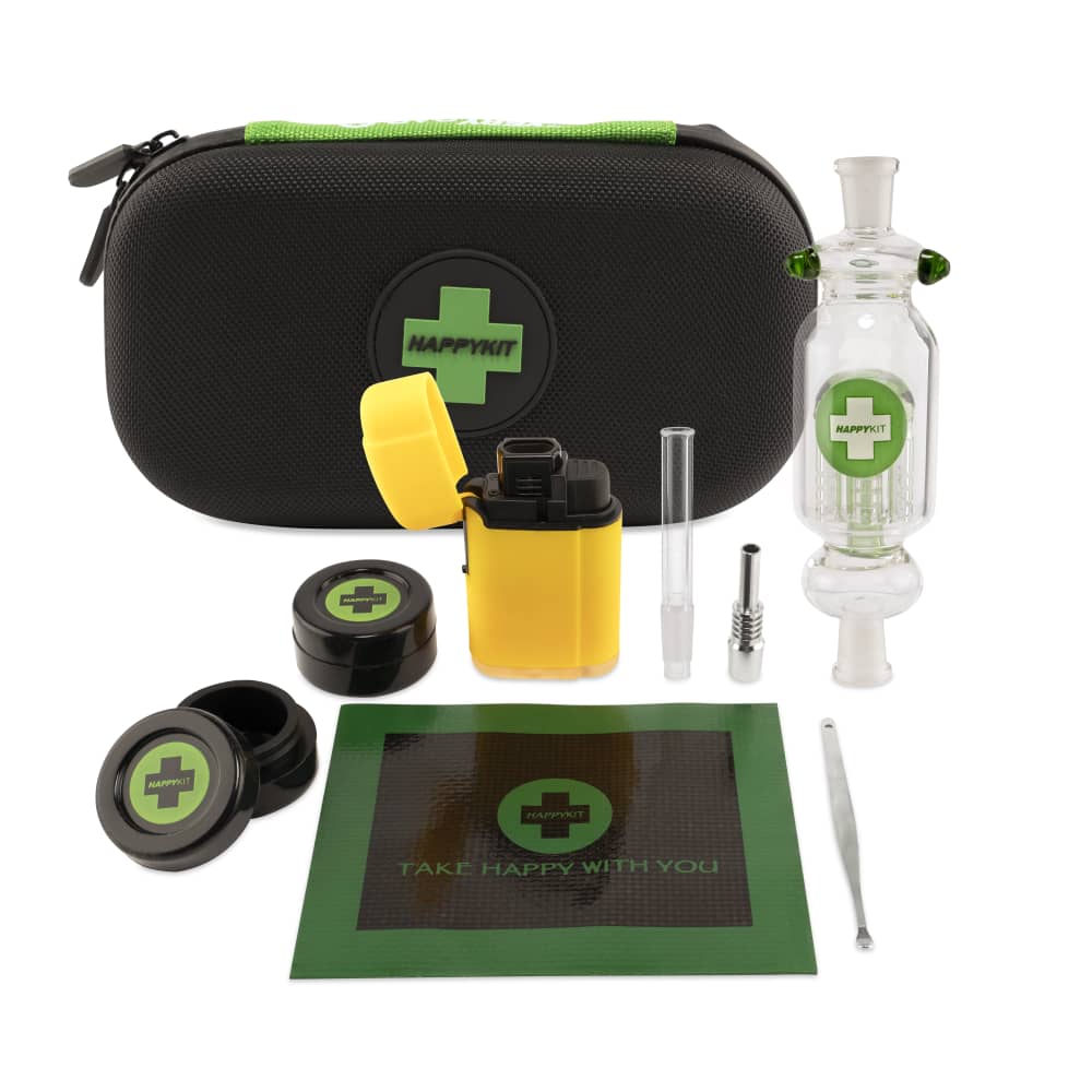 Very Happy Kit - DAB by Happy Kit in Black with Portable Case, Dab Rig, and Accessories