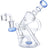 Valiant Distribution Recycler Funnel Water Pipe in Blue with Smooth Dabs Design, Side View