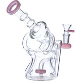 Valiant Distribution Recycler Funnel Water Pipe with Pink Accents - Front View