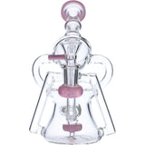 Valiant Distribution Recycler Funnel Water Pipe in Purple - Front View for Smooth Dabs