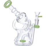 Valiant Distribution Recycler Funnel Water Pipe with Percolator - 7" - Side View