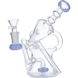 Valiant Distribution Recycler Funnel Water Pipe with Percolator for Smooth Dabs, Blue Accents