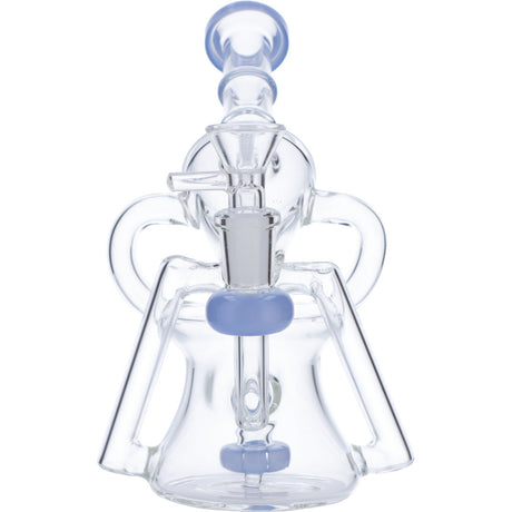 Valiant Distribution Recycler Funnel Water Pipe with blue accents, front view on white background