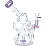 Valiant Distribution Recycler Funnel Water Pipe with purple accents, percolator, and sidecar design