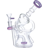 Valiant Distribution Recycler Funnel Water Pipe in Purple - 7" Borosilicate Glass Dab Rig with Percolator