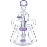 Valiant Distribution Recycler Funnel Water Pipe, Purple Accents, for Smooth Dabs, Front View