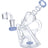Valiant Distribution Recycler Funnel Water Pipe in Milky Blue with Percolator for Smooth Dabs, Side View