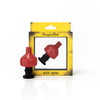 Honeybee Herb Sweet Bubble Carb Cap in Red for Dab Rigs, 25mm Glass, Front View on Packaging