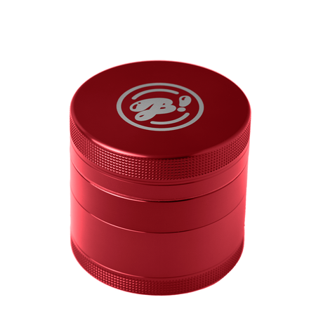 BigFun! 2.2" Red Aluminum Grinder with Diamond Teeth & Pollen Sifter - Front View