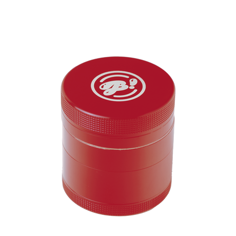 BigFun! Compact 2" Red Aluminum Grinder with Diamond Teeth & Pollen Sift - Front View