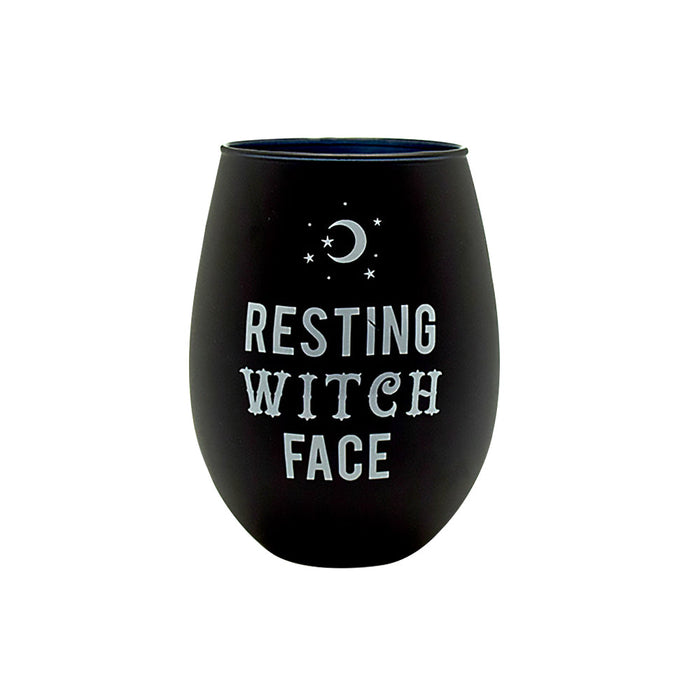 Resting Witch Face Stemless Wine Glass | 16oz