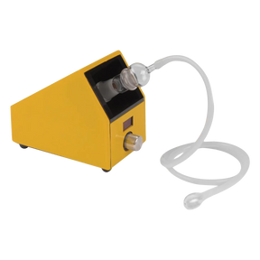 Retro Vapes Bel Air Yellow Ceramic Tabletop Vaporizer with Hose, Side View