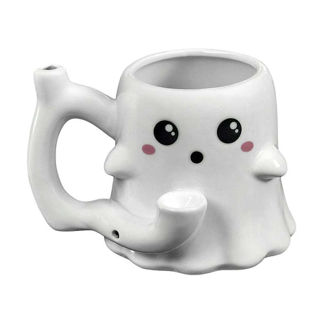 Roast & Toast Ghost Ceramic Pipe Mug, 12oz with Cute Ghost Design - Front View