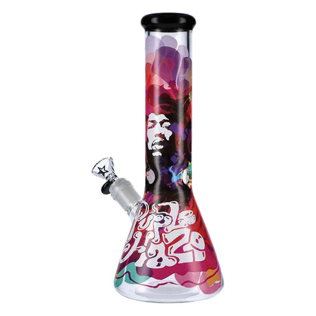 Rock Legends Jimi Rainbow Haze Water Pipe, 12" Beaker Design, 14mm Female Joint, Purple