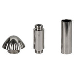 DankGeek Rocket Grinder & 1 Hitter set, front view, compact and portable, silver finish
