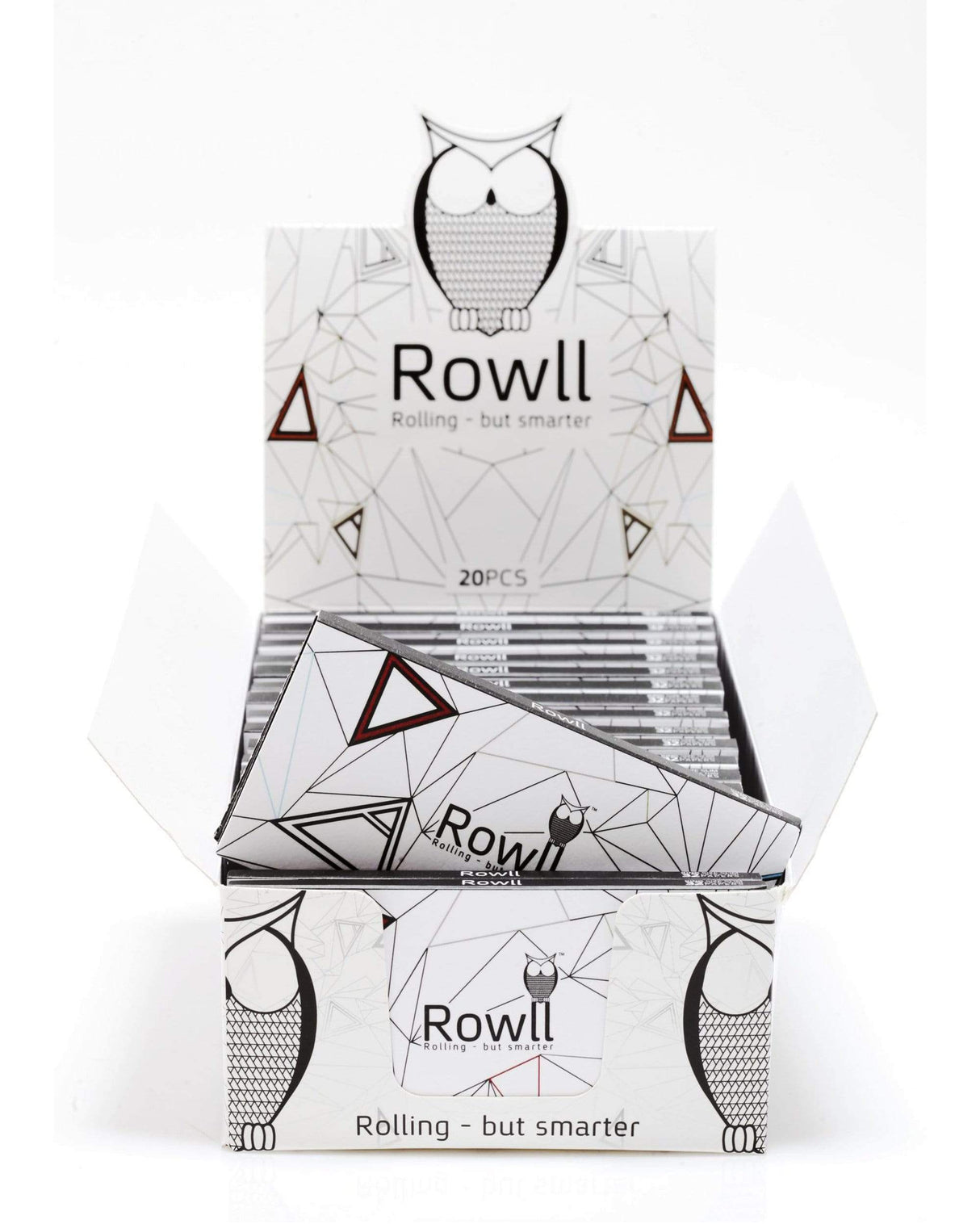 Rowll Rolling Papers Kit front view, 20 pack, compact and portable with smart closing design