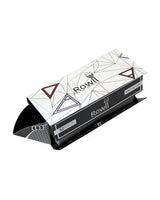 Rowll Rolling Kit for Dry Herbs, Portable Black and White Design, Side View with Card Grinder