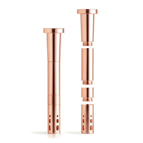 Chill Rose Gold Break Resistant Downstem, durable design, front and side views