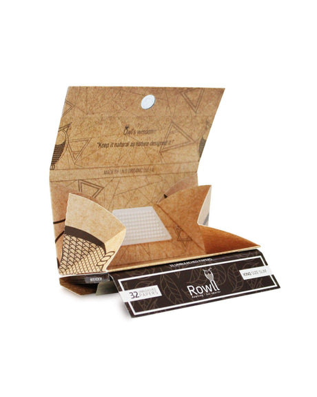 Rowll Unbleached Rolling Kit with built-in Grinder, 20 Pack, Front View on White Background
