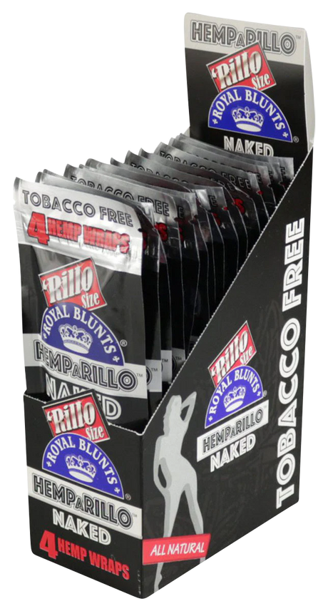 Royal Blunts Hemparillo Hemp Wraps 15-Pack display, tobacco-free, flavored, portable size