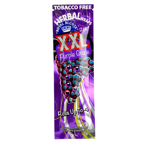 Royal Blunts XXL Herbal Wraps 25 Pack in Purple Grape flavor, tobacco-free and organic