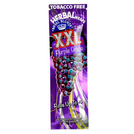 Royal Blunts XXL Herbal Wraps in Purple Grape, tobacco-free, 2-pack front view